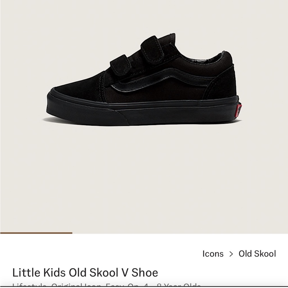 Vans Kids Black Old Skool Velcro Sneakers